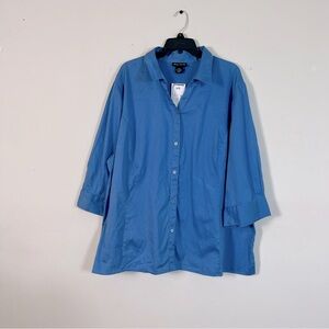 Maggie Barnes ladies button up shirt three-quarter sleeve 26W new with tags